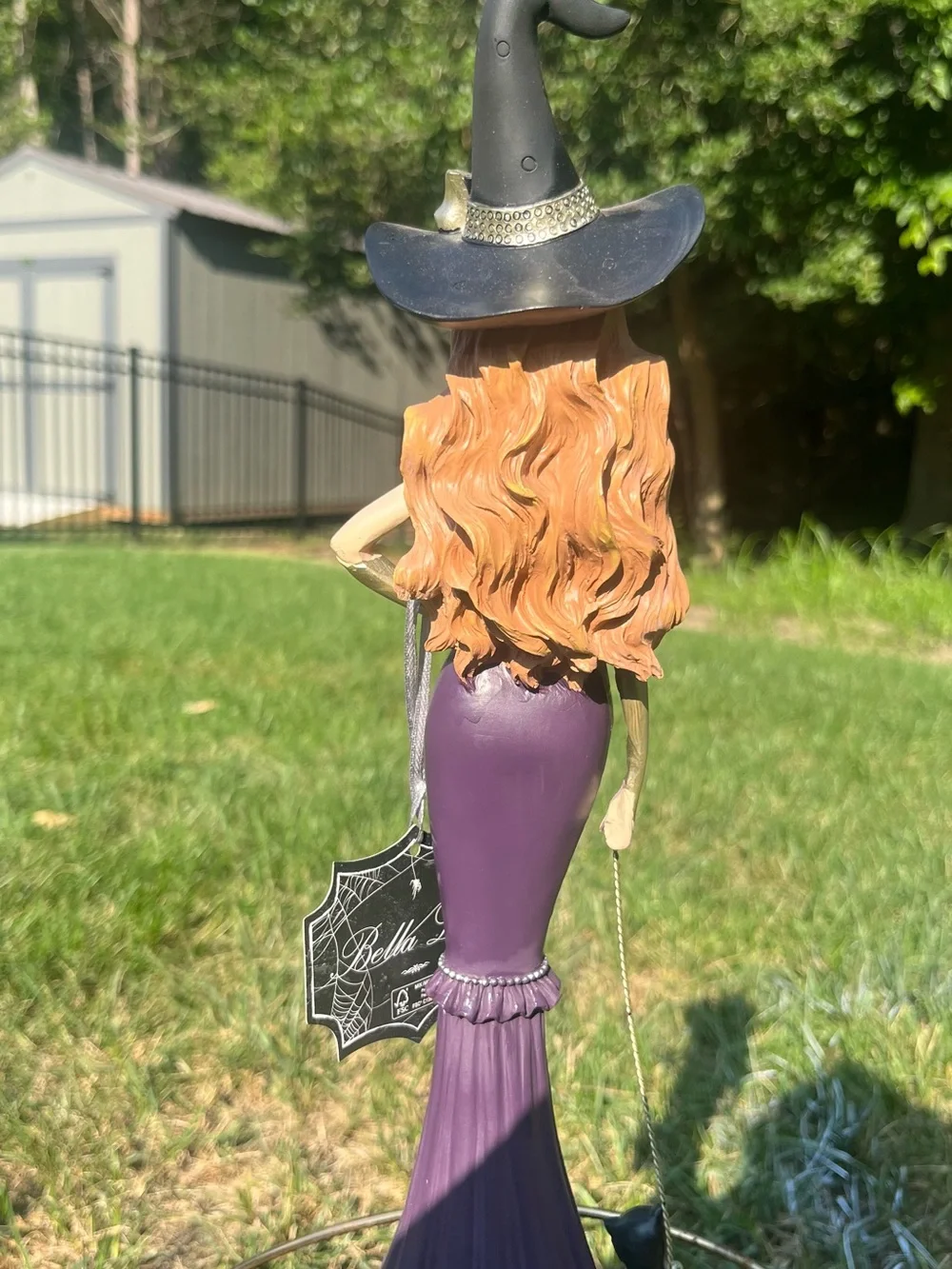 Elegant Purple Witch Figurine Decorative Accent